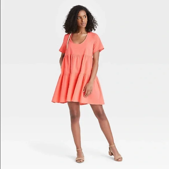 a new day cotton dress Midi Dress Short Sleeves 2019 A New Day Women's Short Sleeve Midi Dress | 100% Cotton, Collared, Front Button Down With Side Pockets